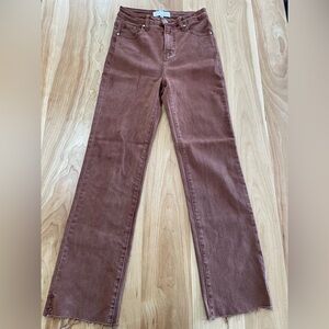 Women's Straight Leg Jeans - Brown AVAILABLE